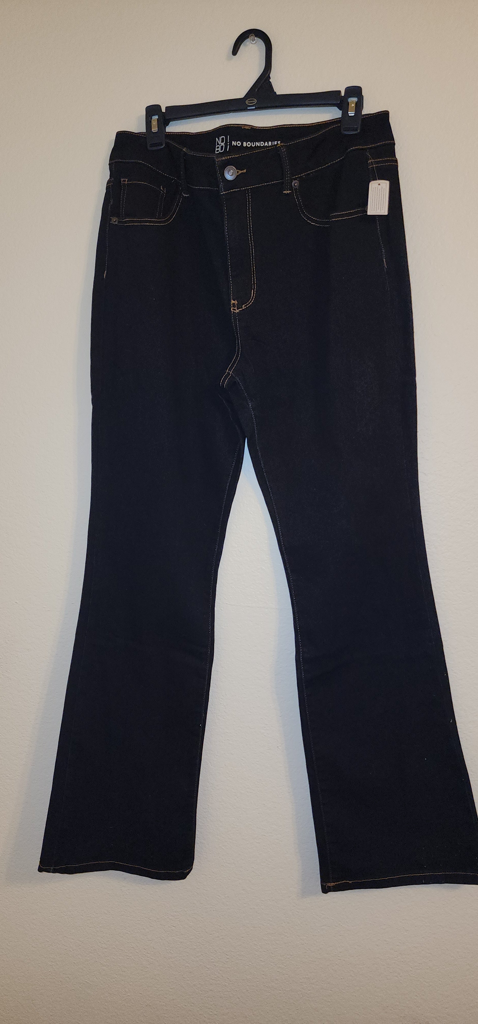 Navy Blue High Waist Wide Leg Jeans