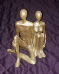 Gold Plated Couple Figurine Set – Decorative Home Piece