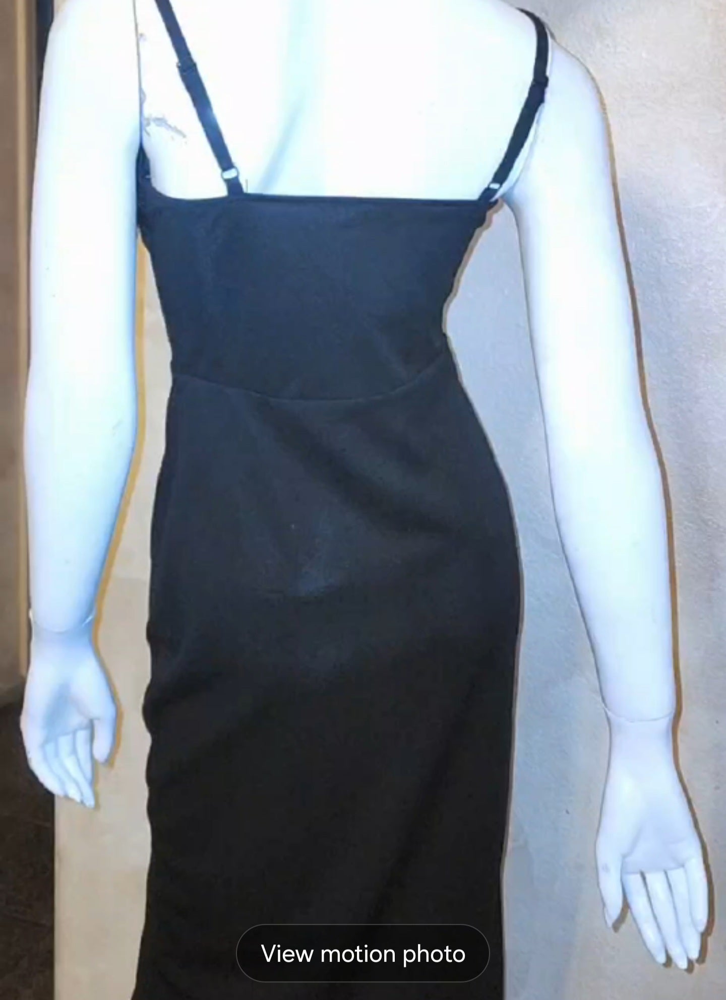 Black Feather Trim Spaghetti Strap Dress