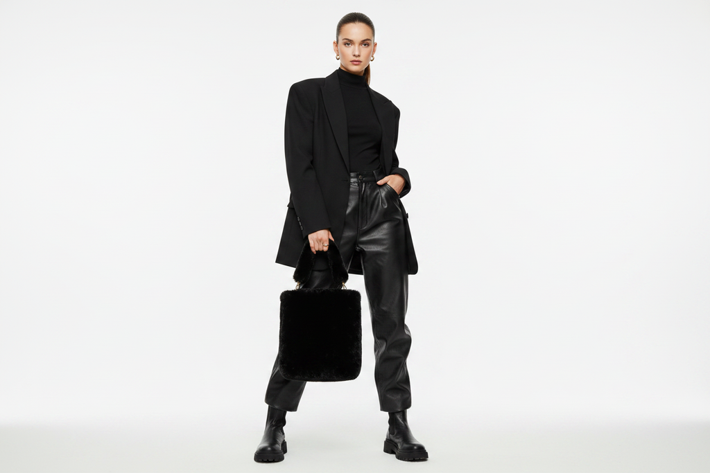 Black Fur Bag – Full Model