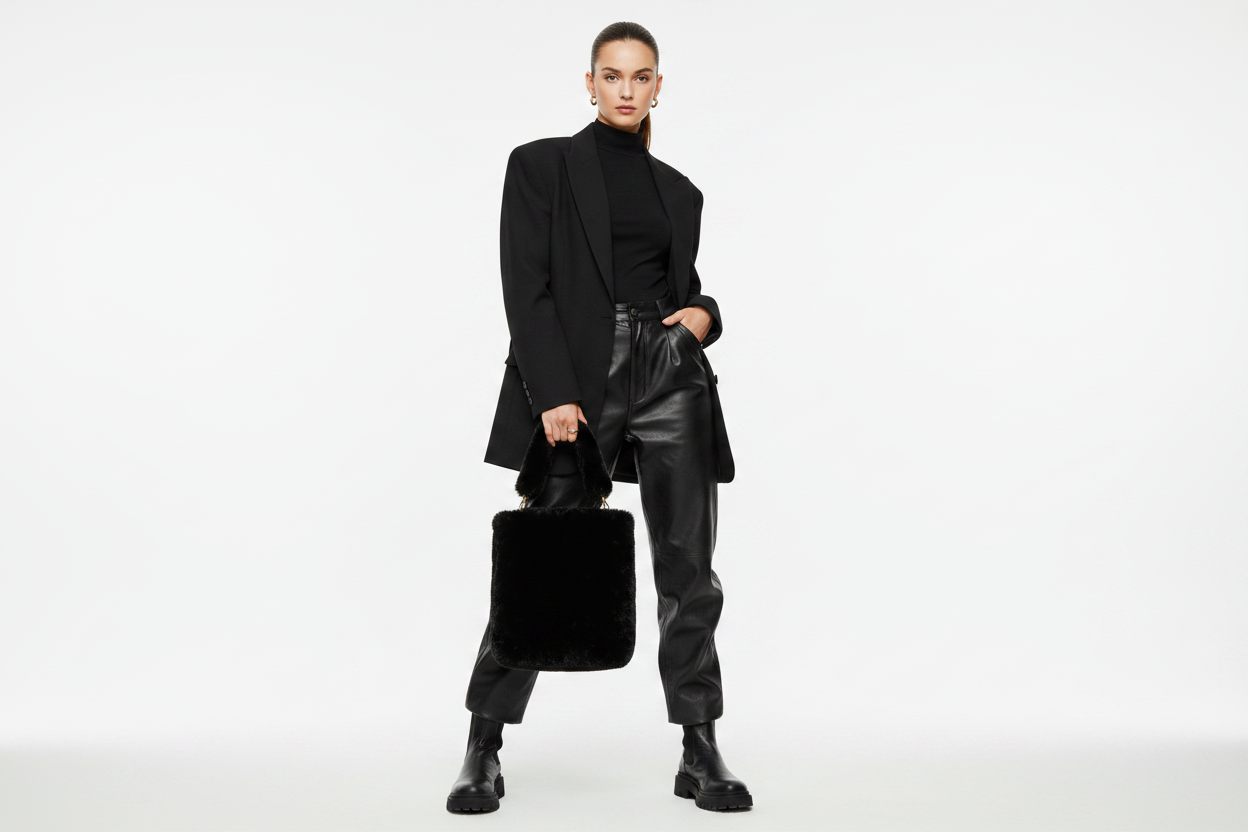 Black Fur Bag – Full Model