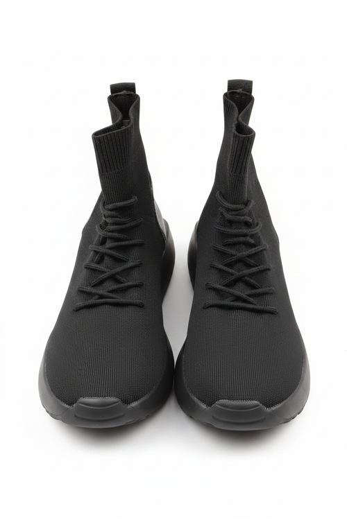 Black Sock Boots - Front White Wall