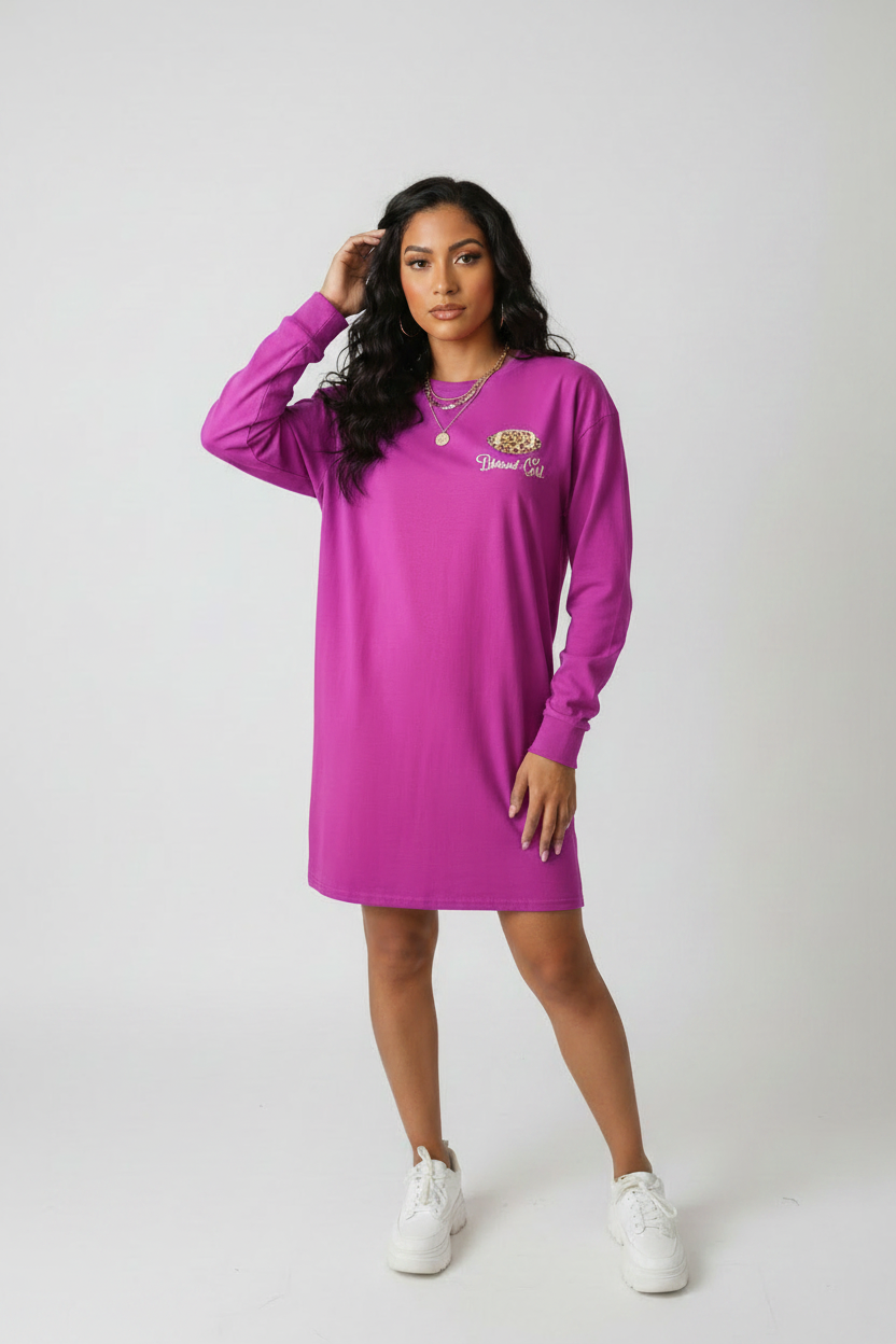 Bless Girl Tee - Front Original Model Purple Magenta