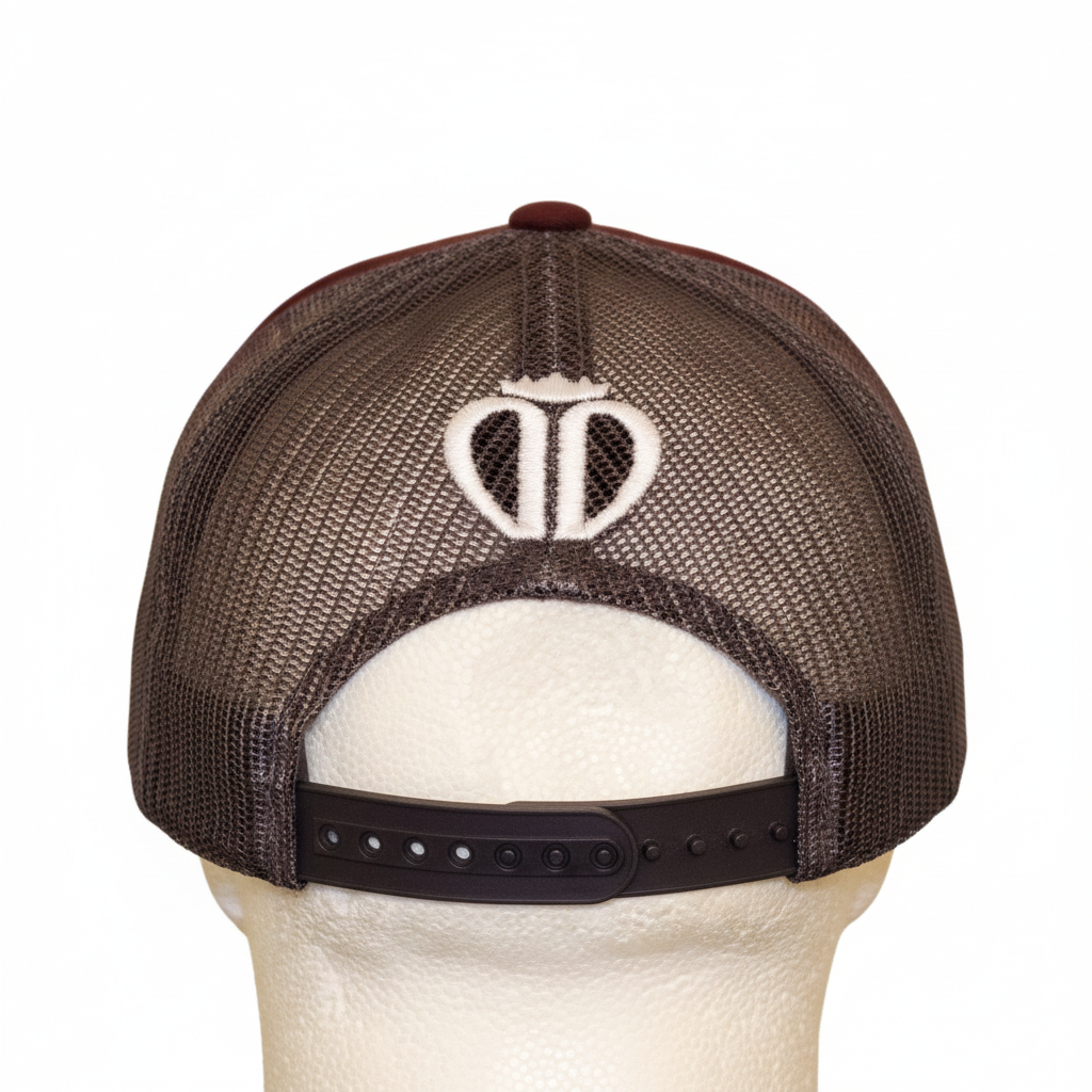 Burgundy Snapback Back – White Background