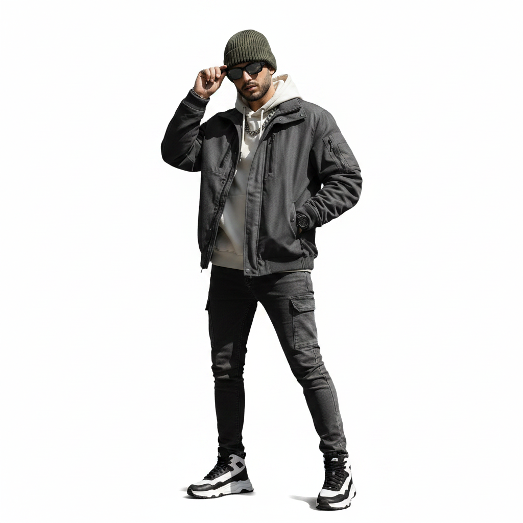 Classic Beanie Model – White Background