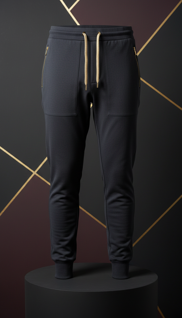 Tailored Joggers With Gold Piping