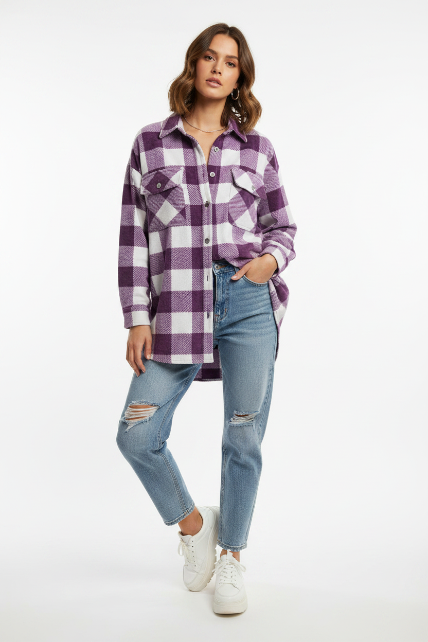 Flannel Shirt Female Model
