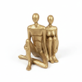 Gold Plated Couple Figurine Set – White Background